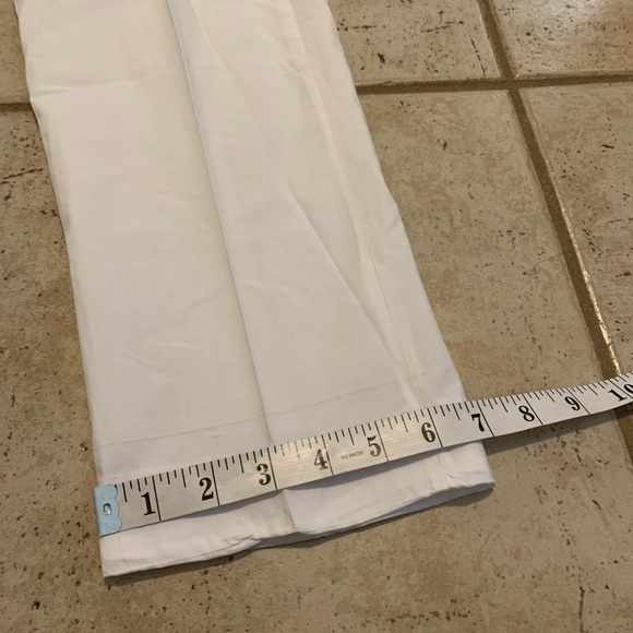 Vintage Style High-Waist Wide Leg Trousers White Linen Blend Pants Size 14 - Picture 6 of 7